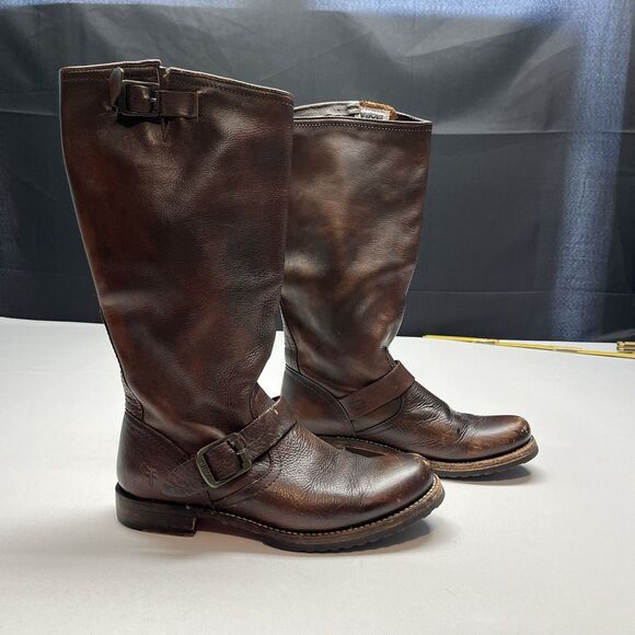 Frye Tall Veronica Boots Leather Engineer Size 9 - Picture 2 of 11